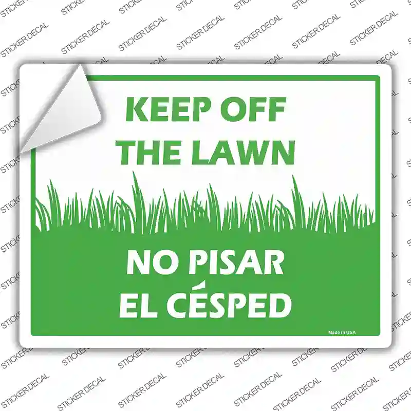 Keep Off The Lawn Novelty Rectangle Sticker Decal