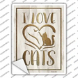 I Love Cats Novelty Rectangular Sticker Decal
