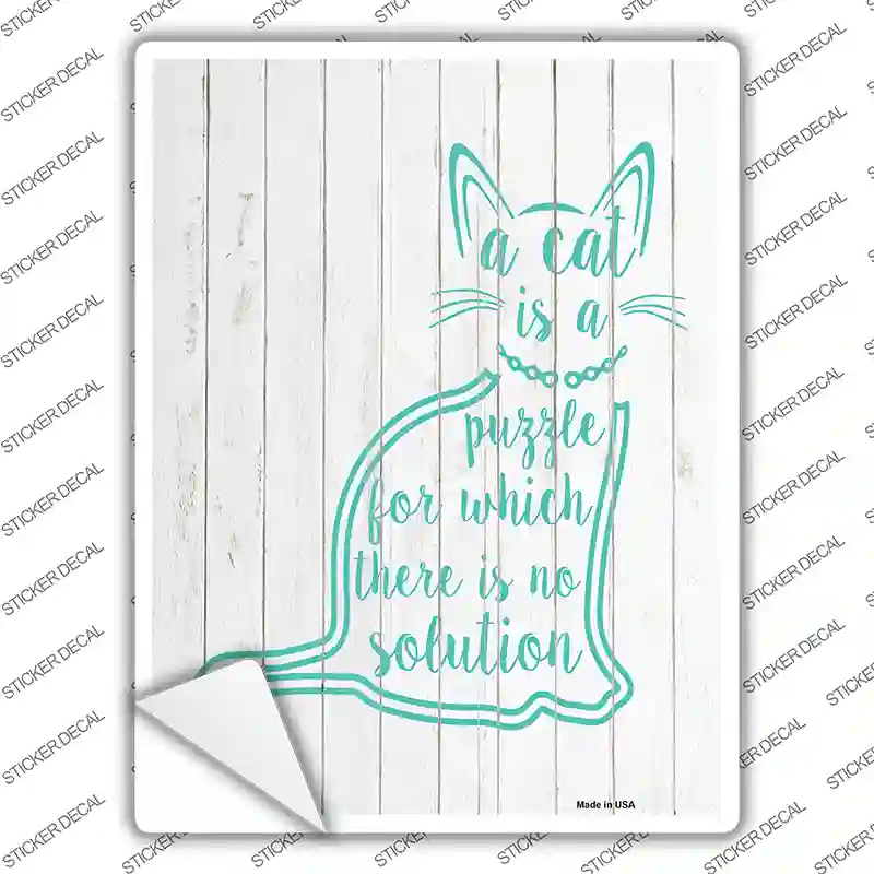 Cat Is A Puzzle Novelty Rectangular Sticker Decal