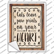 Paw Prints On Heart Novelty Rectangular Sticker Decal