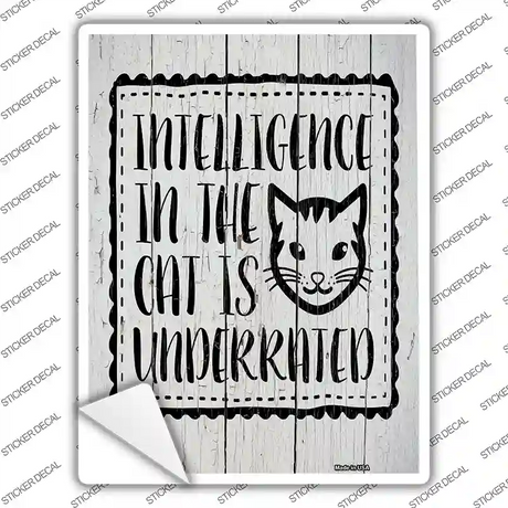 Intelligence In The Cat Novelty Rectangular Sticker Decal