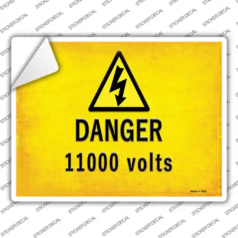 Danger 11000 Volts Novelty Rectangle Sticker Decal