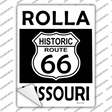 Rolla Missouri Historic Route 66 Novelty Rectangle Sticker Decal