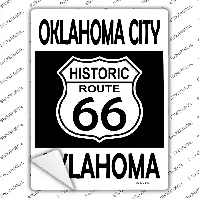 Oklahoma City Oklahoma Historic Route 66 Novelty Rectangle Sticker Decal