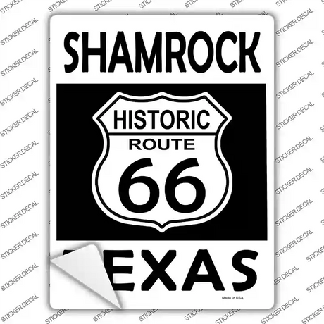 Shamrock Texas Historic Route 66 Novelty Rectangle Sticker Decal