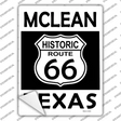 McLean Texas Historic Route 66 Novelty Rectangle Sticker Decal