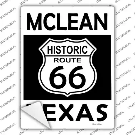 McLean Texas Historic Route 66 Novelty Rectangle Sticker Decal