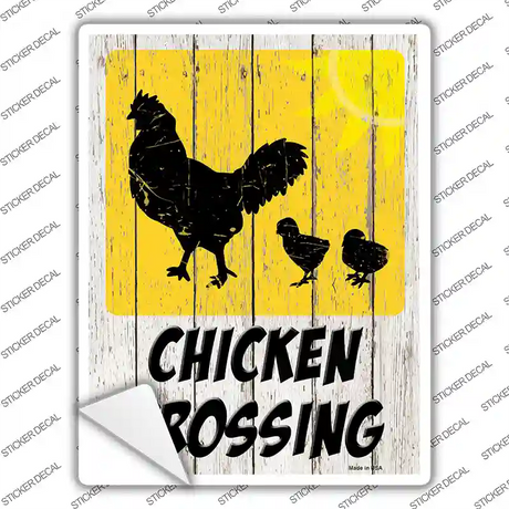 Chicken Crossing Novelty Rectangle Sticker Decal