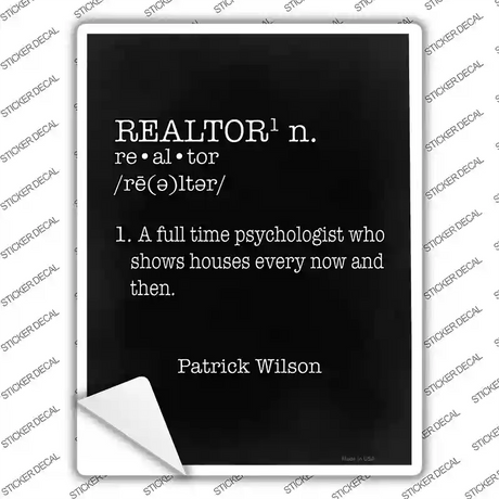 Realtor Full Time Psychologist Novelty Rectangular Sticker Decal