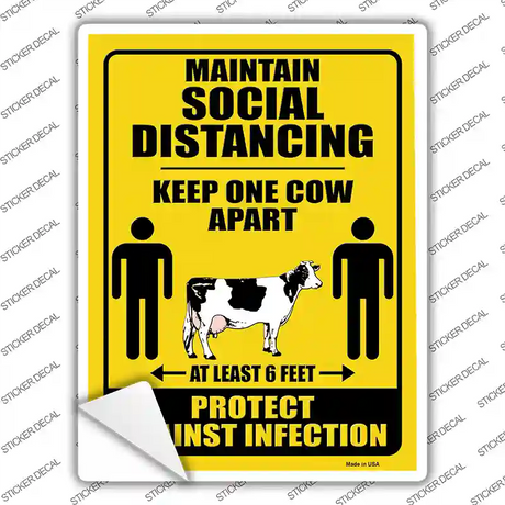 Keep One Cow Apart Novelty Rectangle Sticker Decal