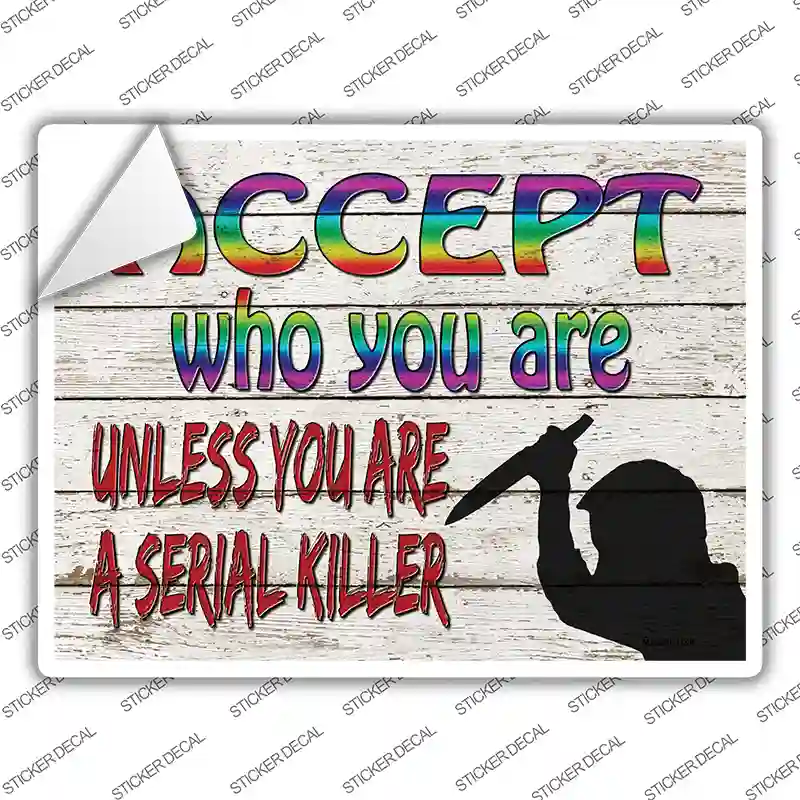Accept Who You Are Novelty Rectangle Sticker Decal
