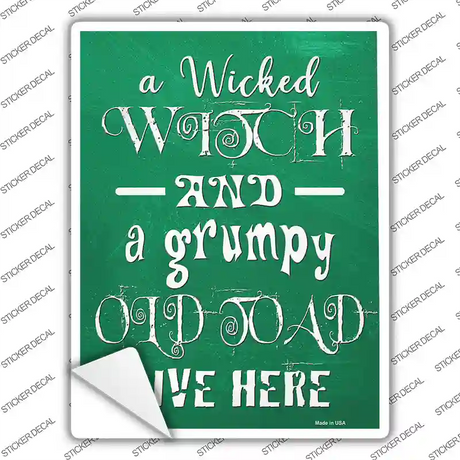 Wicked Witch and Grumpy Toad Novelty Rectangle Sticker Decal