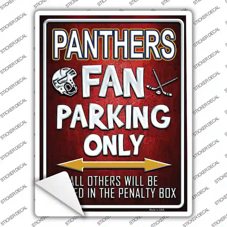 Panthers Red Novelty Rectangle Sticker Decal