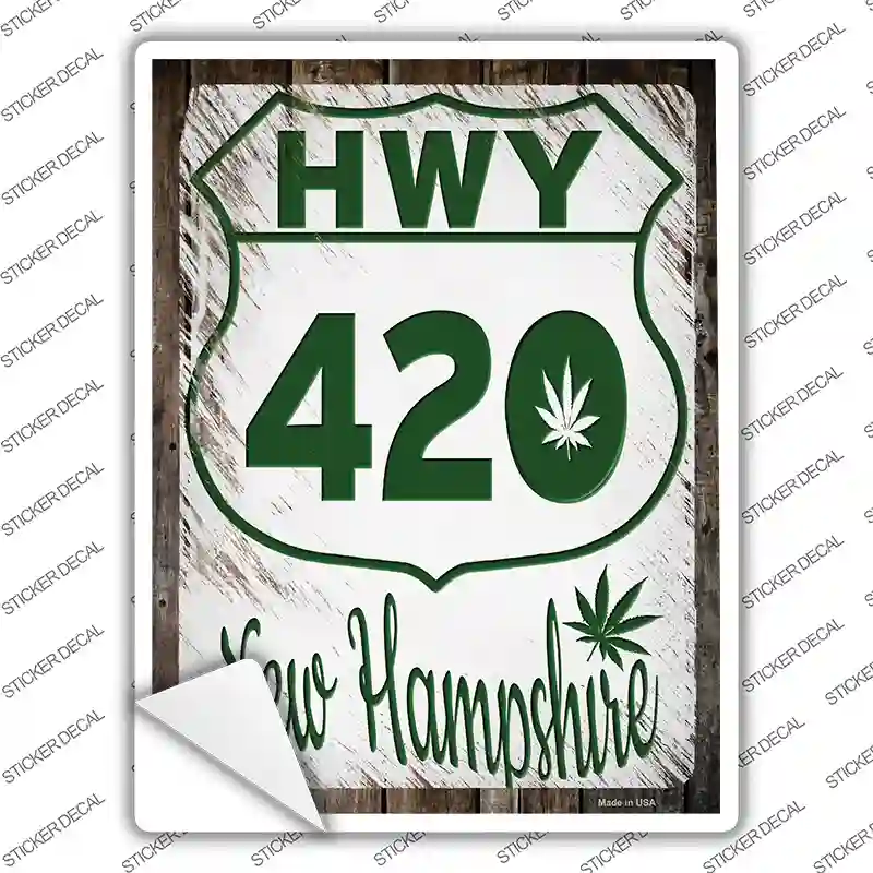 HWY 420 New Hampshire Novelty Rectangle Sticker Decal