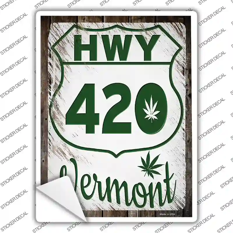 HWY 420 Vermont Novelty Rectangle Sticker Decal