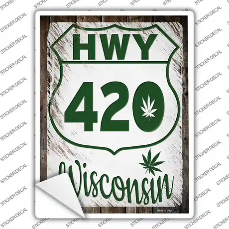 HWY 420 Wisconsin Novelty Rectangle Sticker Decal