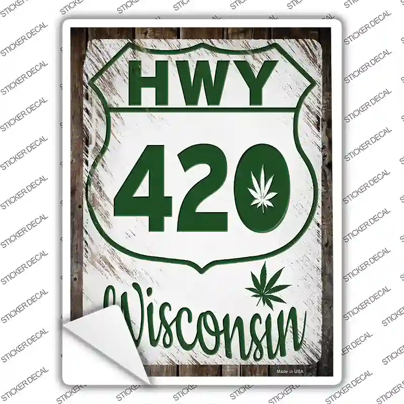 HWY 420 Wisconsin Novelty Rectangle Sticker Decal