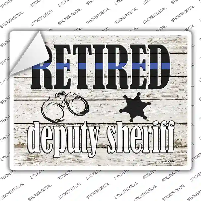 Retired Deputy Sheriff Novelty Rectangle Sticker Decal