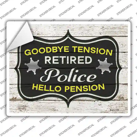 Retired Police Pension Novelty Rectangle Sticker Decal