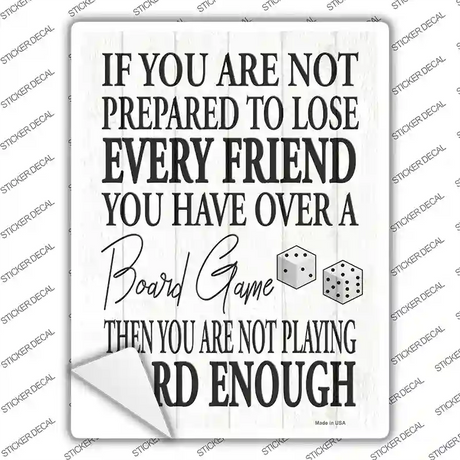 Board Game Novelty Rectangle Sticker Decal