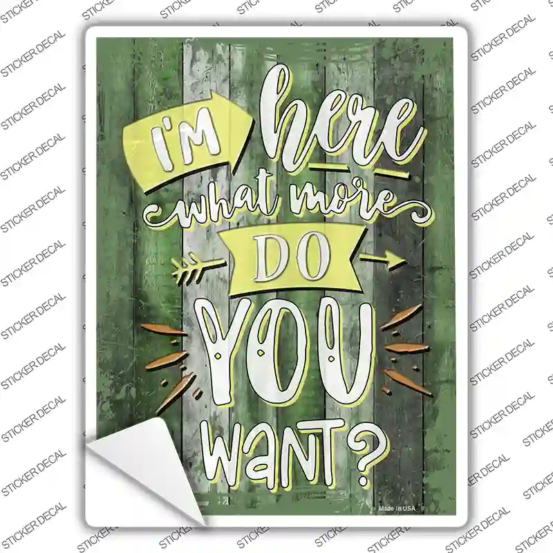 What More Do You Want Novelty Rectangular Sticker Decal
