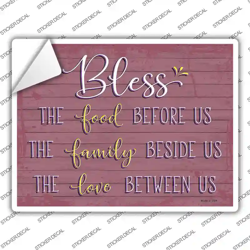 Bless Food Family Love Novelty Rectangular Sticker Decal
