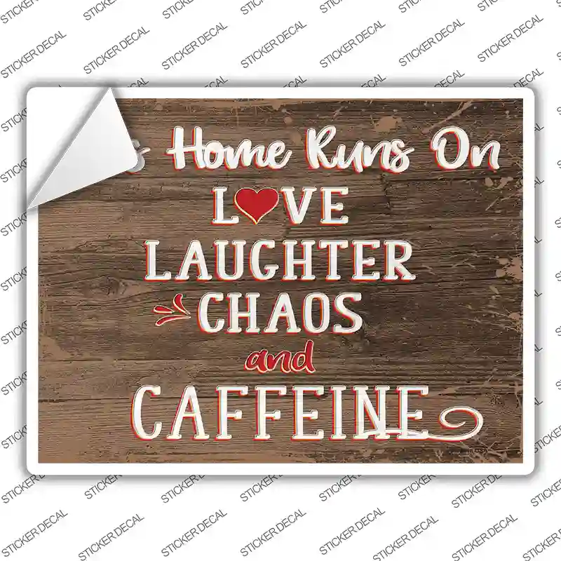 This Home Runs On Novelty Rectangular Sticker Decal