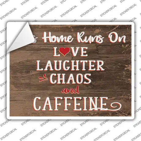 This Home Runs On Novelty Rectangular Sticker Decal