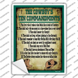 Cowboys Ten Commandments Green Novelty Rectangle Sticker Decal