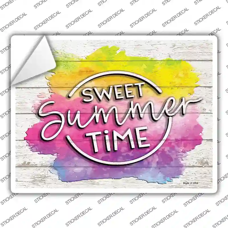 Sweet Summer Time Watercolor Novelty Rectangle Sticker Decal