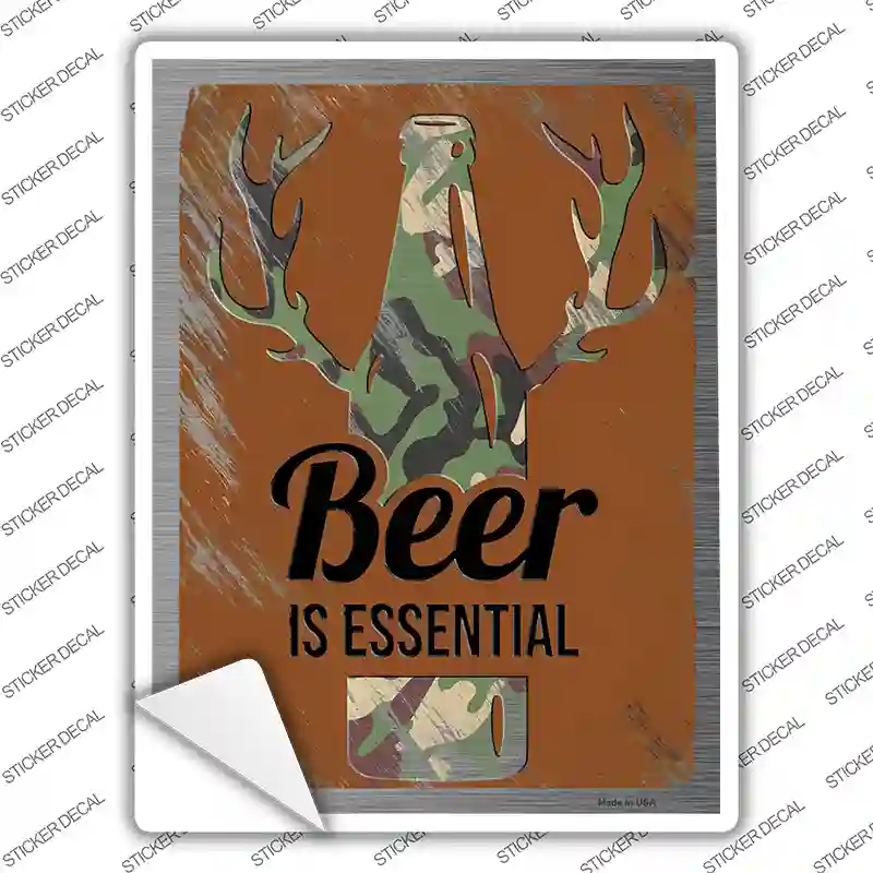 Beer Is Essential Novelty Rectangle Sticker Decal