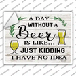 Day Without Beer Novelty Rectangle Sticker Decal