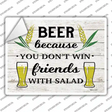 Win Friends With Salad Novelty Rectangle Sticker Decal