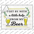 Help From My Beer Novelty Rectangle Sticker Decal