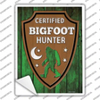 Certified Bigfoot Hunter Novelty Rectangle Sticker Decal