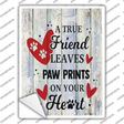 Friend Leaves Paw Prints On Heart Novelty Rectangle Sticker Decal