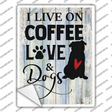 Coffee Love Dogs Novelty Rectangle Sticker Decal