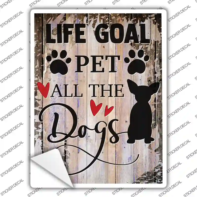 Pet All The Dogs Novelty Rectangle Sticker Decal