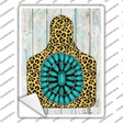 Cheetah Turquoise Ear Tag Novelty Rectangle Sticker Decal