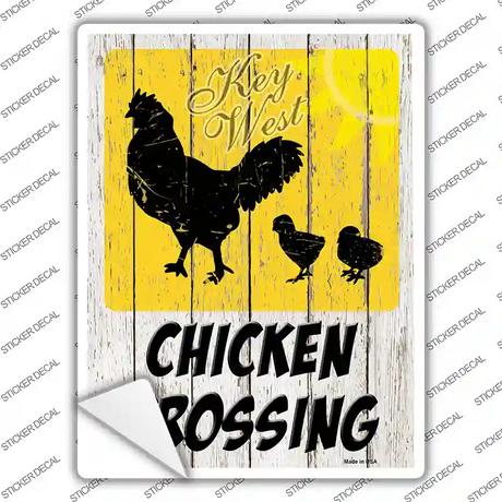 Chicken Crossing Key West Novelty Rectangle Sticker Decal
