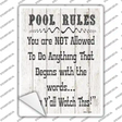 Pool Rules Novelty Rectangle Sticker Decal