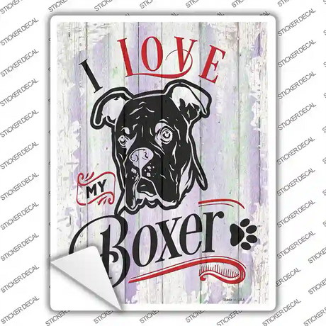 I Love My Boxer Black Novelty Rectangle Sticker Decal
