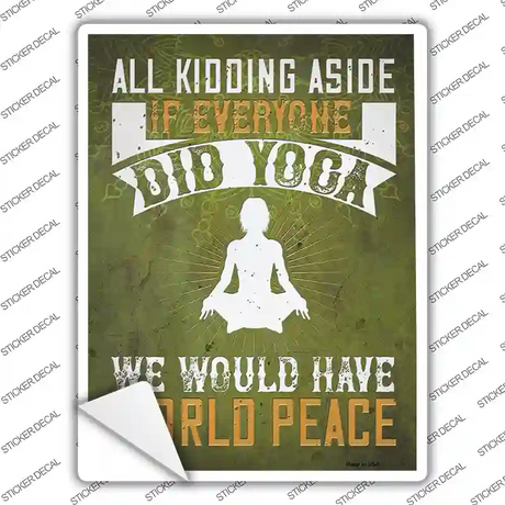 Yoga World Peace Novelty Rectangle Sticker Decal
