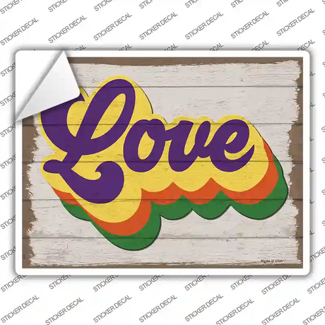 Love Rainbow Novelty Rectangle Sticker Decal