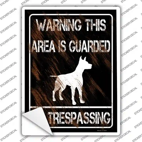 Warning Area Guarded By Dog Novelty Rectangle Sticker Decal