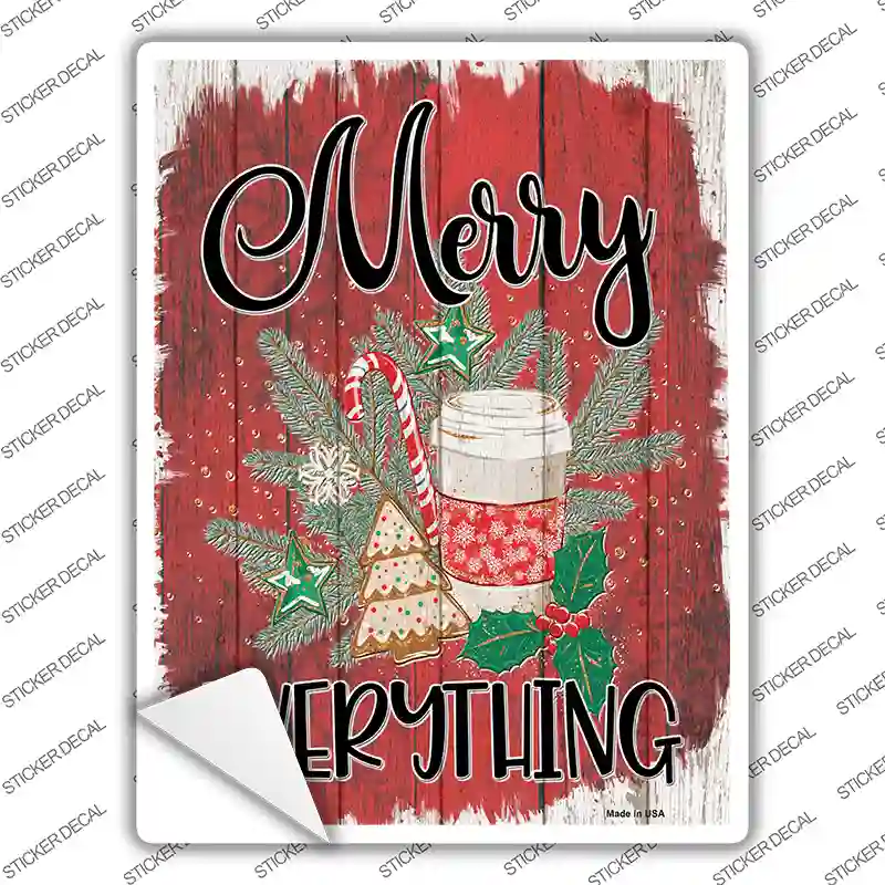Merry Everything Red Novelty Rectangle Sticker Decal