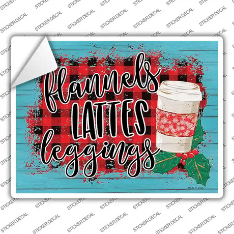 Flannels Lattes Leggings Novelty Rectangle Sticker Decal