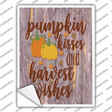 Pumpkin Kisses Harvest Wishes Novelty Rectangle Sticker Decal