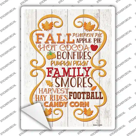 Fall Autumn Season Novelty Rectangle Sticker Decal