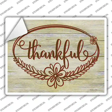 Thankful Wood Background Novelty Rectangle Sticker Decal